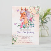 Invitation Fête d'anniversaire Pastel rose bébé (Debout devant)