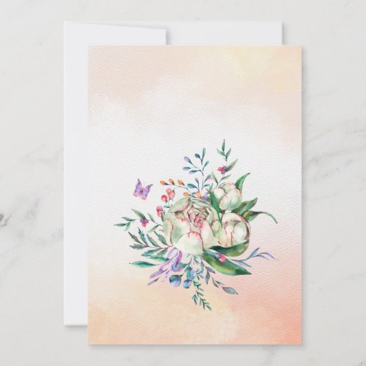 Invitation Fête d'anniversaire Pastel rose bébé (Dos)