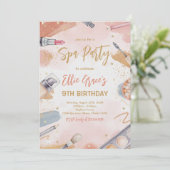 Invitation Fête d'anniversaire Pastel Spa (Debout devant)