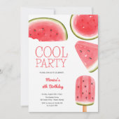 Invitation Fête d'anniversaire pastèque cool (Devant)