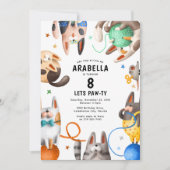Invitation Fête d'anniversaire Patte de Chat pour Enfants (Devant)