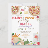 Invitation Fête d'anniversaire peinture et pizza (Devant)