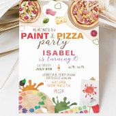 Invitation Fête d'anniversaire peinture et pizza