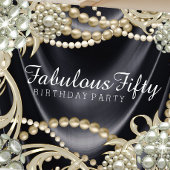 Invitation Fête d'anniversaire perle glamour