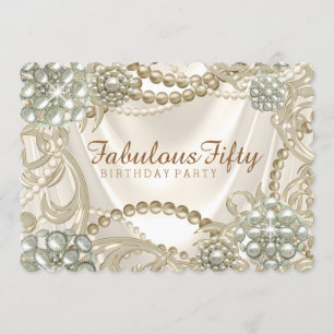 Invitation Fête d'anniversaire perles de luxe à Hollywood