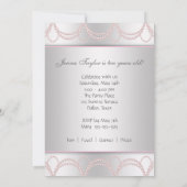Invitation Fête d'anniversaire Perles Roses (Dos)