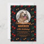 Invitation Fête d'anniversaire personnalisable Black Orange D (Devant)