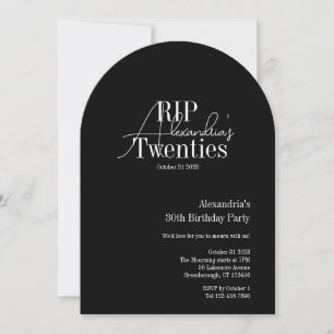 Invitation Fête d'anniversaire personnalisée 30 ans RIP 20 an