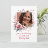 Invitation Fête d'anniversaire personnalisée avec photo flora (Debout devant)