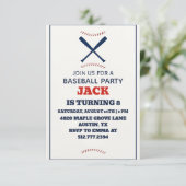 Invitation Fête d'anniversaire personnalisée de baseball pour (Debout devant)