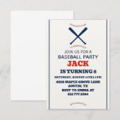 Invitation Fête d'anniversaire personnalisée de baseball pour (Devant / Derrière)
