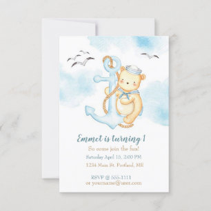 Invitation Fête d'anniversaire personnalisée pour bébé avec u