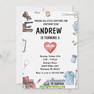 Invitation Fête d'anniversaire personnalisée pour enfant méde
