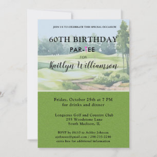 Invitation Fête d'anniversaire personnalisée pour une golfeus