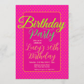 Invitation Fête d'anniversaire personnalisée rose vif (Devant)