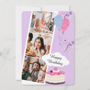 Invitation Fête d'anniversaire personnalisée violette amusant