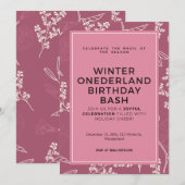 Invitation Fête d'anniversaire personnalisée Winter ONEderlan (Devant / Derrière)