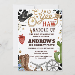 Invitation Fête d'anniversaire personnelle Cowboy Wild West