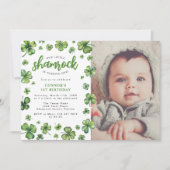 Invitation Fête d'anniversaire photo de trèfle à l'aquarelle (Devant)