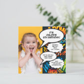 Invitation Fête d'anniversaire photo fun moderne (Debout devant)