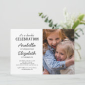 Invitation Fête d'anniversaire photo simple commune (Debout devant)