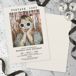 Invitation Fête d'anniversaire photo vintage
