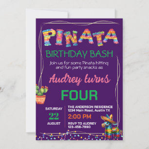 Invitation Fête d'anniversaire Pinata