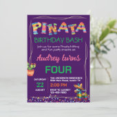 Invitation Fête d'anniversaire Pinata (Debout devant)