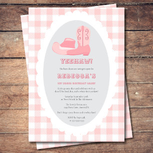Invitation Fête d'anniversaire Pink 1st Rodeo