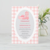 Invitation Fête d'anniversaire Pink 1st Rodeo (Debout devant)