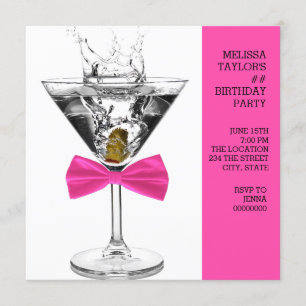 Invitation Fête d'anniversaire Pink Martini