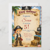 Invitation Fête d'anniversaire pirate (Devant)