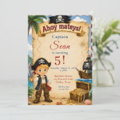 Invitation Fête d'anniversaire pirate (Debout devant)