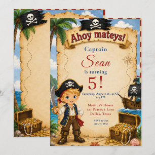 Invitation Fête d'anniversaire pirate