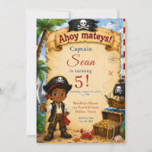 Invitation Fête d'anniversaire pirate (Devant)