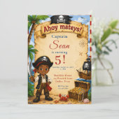 Invitation Fête d'anniversaire pirate (Debout devant)
