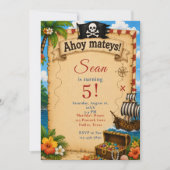 Invitation Fête d'anniversaire pirate (Devant)