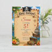 Invitation Fête d'anniversaire pirate (Debout devant)