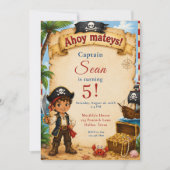 Invitation Fête d'anniversaire pirate (Devant)