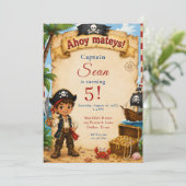 Invitation Fête d'anniversaire pirate (Debout devant)