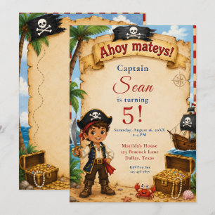 Invitation Fête d'anniversaire pirate