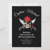 Invitation Fête d'anniversaire pirate 50 ans (Devant)