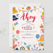 Invitation Fête d'anniversaire Pirate Ahoy matey Boy (Devant)