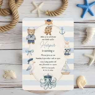 Invitation Fête d'anniversaire pirate   Joli capitaine Ahoy