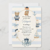 Invitation Fête d'anniversaire pirate | Joli capitaine Ahoy (Devant)