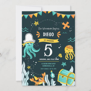 Invitation Fête d'anniversaire pirate pour enfants
