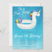 Invitation Fête d'anniversaire Piscine (Devant)