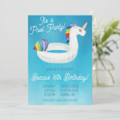 Invitation Fête d'anniversaire Piscine (Debout devant)