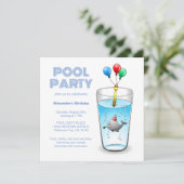 Invitation Fête d'anniversaire Piscine (Debout devant)