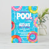 Invitation Fête d'anniversaire piscine (Debout devant)